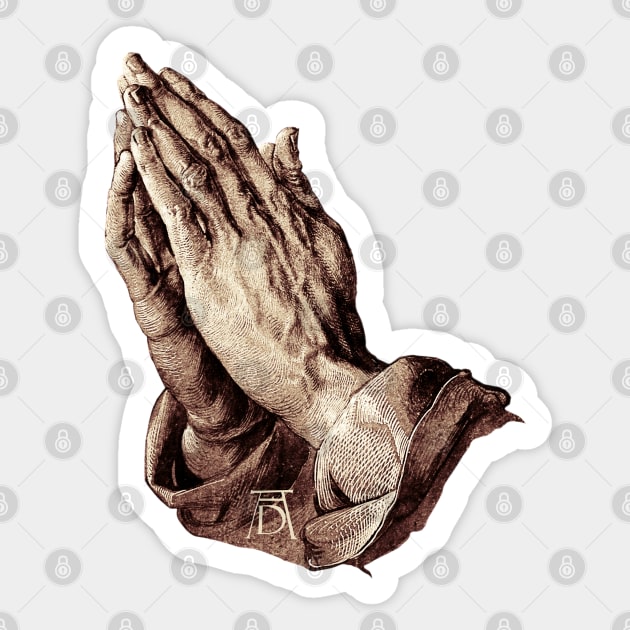 Praying Hands Sticker by Beltschazar